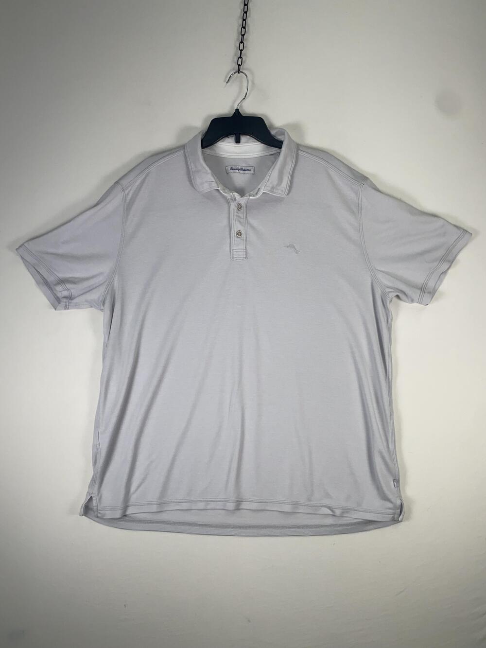 Tommy Bahama Polo Shirt Mens XL Gray Modal Blend Short Sleeve Casual Golf
